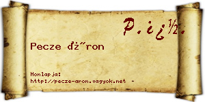 Pecze Áron névjegykártya