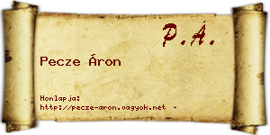 Pecze Áron névjegykártya